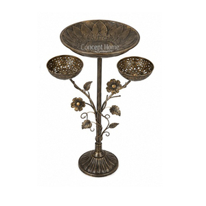 Baño para Pájaros de Lujo Iron Frog con Diseño de Loto, Cascada Independiente, Adorno de Jardín para Exteriores, Forma Irregular, Acabado con Recubrimiento en Polvo - Product Image 6