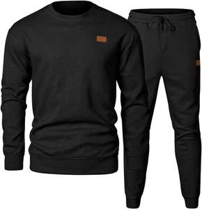 Ensemble deux pièces de sport respirant et coupe-vent de qualité usine, col montant, tricot jacquard uni imprimé – Meilleures ventes - Product Image 4