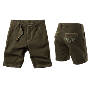 Pantalones Cortos Bávaros para Hombre al por Mayor OEM, Verde Oliva, Estampados HIGH STREET, Transpirables, de Gamuza Genuina de Vaca, Premium, para Festivales, Color Sólido - Product Image 2