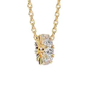 Breloque ronde en or italien 14 carats avec tourmaline, Breloque roue en tourmaline rose, Support de breloque rond, Pierre précieuse ronde Eternity Octobre - Product Image 2