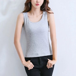Débardeur Femme en Coton Doux Style Estival, Sexy et Élégant, Sans Manches, pour le Fitness et le Sport, T-shirt Basique, Streetwear Blanc - Product Image 2