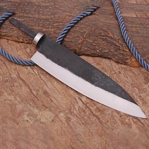 Cuchillo de Hoja Lisa Personalizado Hecho a Mano por Jexmoo con Hoja de Acero al Carbono y Funda de Cuero - Regalo para Chef - Product Image 6