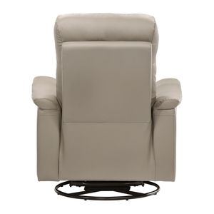 Poltrona Reclinabile Moderna in Pelle Latte con Movimento Girevole e Oscillante, Comoda per Soggiorno, 1 Pezzo - Product Image 6