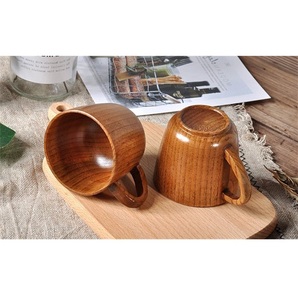 Taza de Madera Hecha a Mano, Taza de Café de Madera Maciza con Acabado Natural, Estilo Rústico, Ecológica, para Té, Café y Jugos - Product Image 3