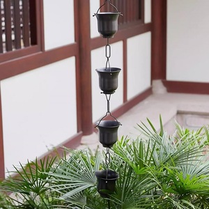 Chaînes de pluie décoratives vintage noires à double boucle pour jardin - Product Image 5