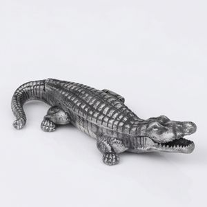 Figurine de crocodile en métal de haute qualité, sculpture animale, statue argentée pour la décoration de la maison, du bureau, du jardin, pour la table, pour offrir en cadeau - Product Image 6