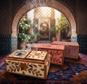 Caja de Almacenamiento para Incienso de Sándalo Aromático Hecha a Mano con Diseño Chino para Decoración del Hogar - Product Image 1