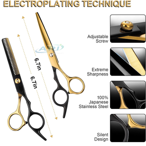 Ciseaux de coiffure professionnels pour salon de coiffure, outils en acier inoxydable tranchants pour stylistes professionnels - Product Image 3