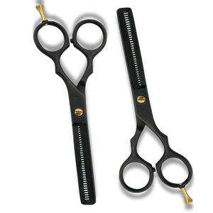 Tijeras de Entresacar Profesionales Multicolor de Hoja Recta para Barbero, Herramienta de Belleza Hecha a Mano con Mango de Goma y Punta Afilada de Acero Inoxidable - Product Image 3