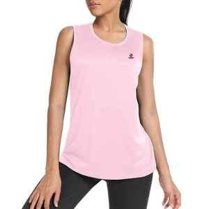 Camiseta Deportiva sin Mangas para Mujer, Personalizada, Ligera, de Algodón con Encaje, Cuello en V, Color Sólido, con Logo Frontal, Venta al Por Mayor - Product Image 1