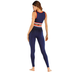 Ensemble de sport et fitness OEM 2 pièces couleur unie écologique respirant taille haute : soutien-gorge de sport et legging - Product Image 4