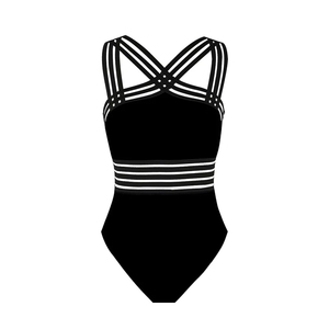 Traje de Baño de Una Pieza para Mujer, Tirantes Finos, Corte Cuadrado, Diseño Personalizado, Transpirable, de Poliéster - Product Image 4