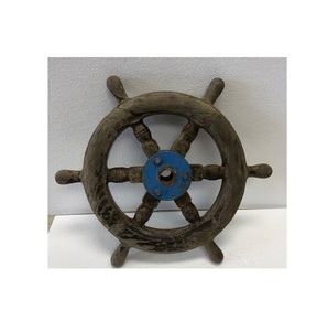 Wooden <b>Ship</b> <b>Wheel</b> Maritime Compass Feature Created to Complement Coastal Decorating with Refined Nautical Tradition - Product Image 3