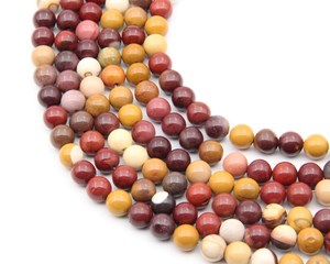 Perles rondes en jaspe mookaite naturel de 8 mm, perles de pierres précieuses polies pour la fabrication de bijoux et de bracelets, vente en gros - Product Image 2