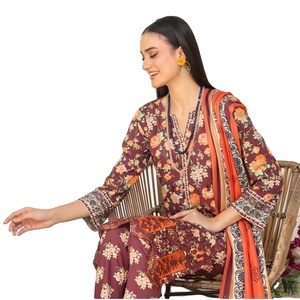 ชุดสูทปากีสถาน3ชิ้นสำหรับผู้หญิงฤดูหนาวพร้อมชุดเดรสซาลวาร์ดาชุดเดรสลายปัก - Product Image 1