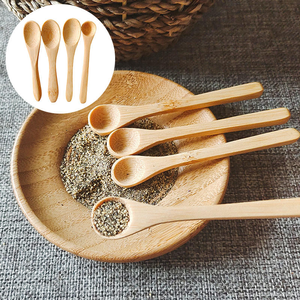 Cuillères en bois de bambou naturel, cuillère à glace, cuillère à café, cuillère à miel, mini-cuillère, cuillère à thé, vaisselle, couverts de cuisine, cuillères pour enfants - Product Image 4