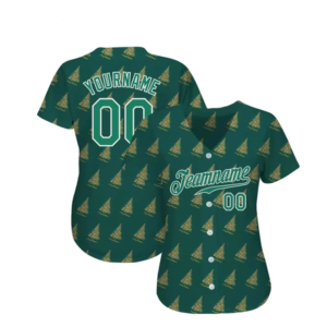 Custom Winter Baseball Jersey Green Yellow Gradient Sublimated Print Teamname 00 Front Logo Unisex Adult Full Sleeve Regular Fit - Product Image 3