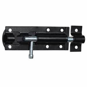 Black Iron Brenton Gate Bolt 6 Inch Door and Window Bolt Modern Locking <b>Hardware</b> for Anti Theft Use - Product Image 1