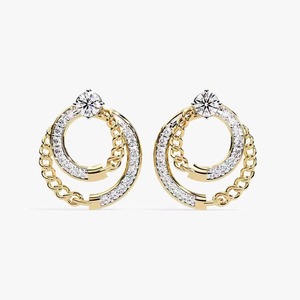 New Indian Manufactured Luxury Moissanite Round Cut Diamond <b>Earrings</b> for Women's Certified Sustainable Fine Available For Sale - Product Image 1