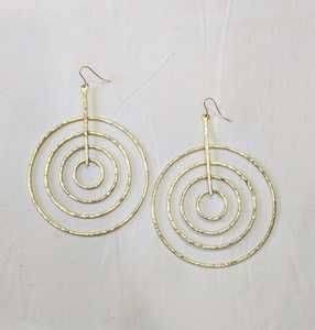 Shan India Hammered Antique Gold Wired Women's Stick Earrings Elegant Gold Plated <b>Brass</b> Textured Lead/Cadmium/Azo Free - Product Image 2