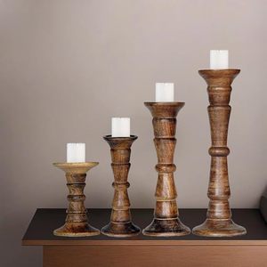 Handcrafted Natural Wood Heart-Shaped Candle Jars <b>Set</b> of 3 Rustic Farmhouse Christmas Wedding Tabletop Decor - Product Image 6