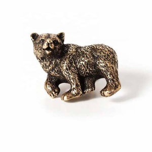 Pomo de latón macizo con forma de oso para gabinetes y cajones, pomo decorativo de latón con diseño de animal, herrajes metálicos para muebles. - Product Image 1