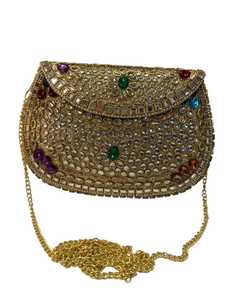 Women's Clutch Bag Metal Inlay <b>Mini</b> Purse Chain Handbag for Evening Party Wedding - Product Image 1