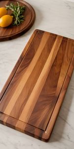 Planche à découper robuste en bois, matériau de qualité alimentaire écologique pour la cuisine, sûre pour couper la viande et les légumes - Product Image 1