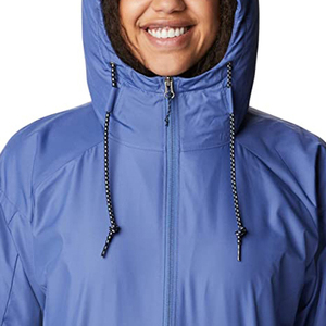 Chaqueta Cortavientos Azul Personalizada para Mujer, con Capucha, Cierre de Cremallera, Ligera, Resistente al Viento, para Uso en Exteriores, OEM - Product Image 4
