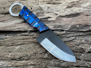 Cuchillo de Caza y Supervivencia Táctico de Acero Inoxidable Profesional de Grado Industrial, con Punta de Gota y Orificio para el Dedo, 8 Pulgadas - Product Image 3