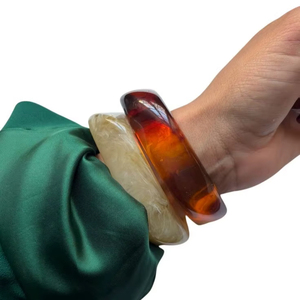 Stylish Vintage Resin Bangles for Women Elegant Handmade <b>Bracelet</b> by the Handicraft Home-Party Chic with Custom Colors - Product Image 1