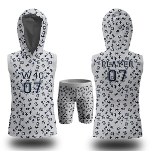Service OEM, uniforme de basket-ball personnalisé sublimé, débardeur à capuche unisexe, sans manches, respirant, en polyester, vêtements pour toutes les saisons - Product Image 6