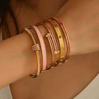Parure de bijoux en acier inoxydable plaqué or 18 carats pour femme, avec zircon, étanche, inaltérable, bijoux de mode, fournisseur en gros