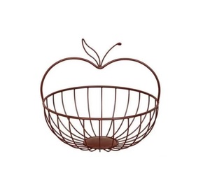 Cesta de Frutas de Metal de Calidad Exclusiva en Color Marrón Rojizo con Hoja Verde para Organizar el Hogar y la Cocina a Precio Económico - Product Image 1