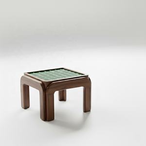 Contemporary <b>Side</b> <b>table</b> & Coffee <b>Table</b> with solid <b>wood</b> base and Tile Top - Product Image 4