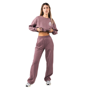 Sweat-shirt court à col rond pour femme en molleton doux à manches longues, coupe décontractée, confort quotidien, idéal pour la détente et le streetwear - Product Image 4