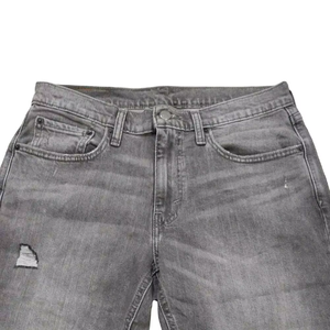 Men’s Grey Distressed Denim Shorts Rolled Hem Loose Fit Knee Length Baggy Jean Shorts Casual Streetwear Summer Fashion - Product Image 2