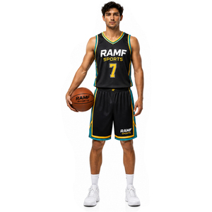 Conjunto de Uniforme de Baloncesto Personalizado de Secado Rápido, 100% Poliéster, de Alta Calidad, para Entrenamiento, Ropa de Baloncesto para Hombre - Product Image 1