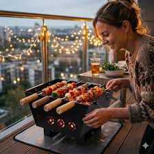 Parrilla Portátil de Carbón con Soporte para Asar al Aire Libre y Barbacoa - Product Image 1