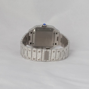 Reloj de lujo VVS Moissanite para hombre, banda redonda de acero inoxidable, estilo Hip Hop, pantalla de esfera, reloj Hihop de fabricante indio - Product Image 2