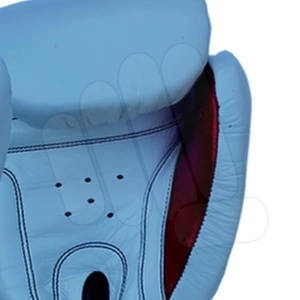 Gants de boxe MMA en cuir véritable pour hommes, bleu avec combinaison noire, nouveau Design personnalisé, gants d'entraînement pour adultes - Product Image 3