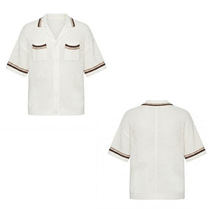Knitted Striped Men's <b>Shirts</b> With Needle Detection Breathable New Arrival Men Summer Wear Knitted <b>Shirts</b> - Product Image 6
