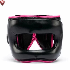 Ensemble de boxe SUMBOOS en PU et cuir, protège-tête, protège-dents, gants respirants, noir et rose, équipement d'entraînement protecteur, toutes saisons - Product Image 3
