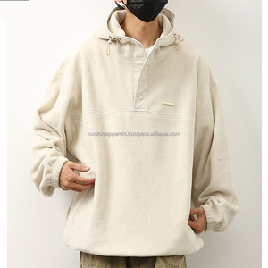 Sweat à capuche oversize en polaire personnalisé pour homme, idéal pour l'automne et l'hiver, en coton épais, pour le sport et les loisirs en extérieur - Product Image 3