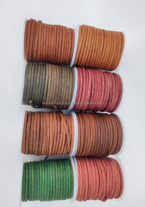 Cordón de cuero trenzado plano Vintage antiguo bronceado cuero de vaca genuino para fabricación de joyas manualidades DIY tamaños y colores personalizados - Product Image 4