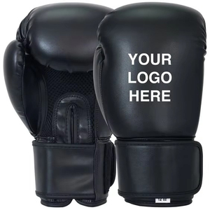 Gants de boxe personnalisables en PU noir avec fermeture à lacets au poignet, respirants, ignifuges, anti-humidité, antidérapants, pour adultes unisexes - Product Image 4