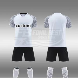 Uniformes de Fútbol Personalizados Baratos con Rayas, Sin Mangas, de Secado Rápido, Camisetas de Fútbol de Poliéster Transpirables para Clubes y Equipos - Product Image 5