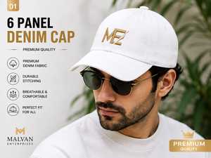 Gorra de Béisbol de Mezclilla Blanca de Moda 2026, 6 Paneles, Ajustable con Hebilla Metálica, Unisex, Casual, 100% Algodón, con Pedrería, Talla Única - Product Image 1