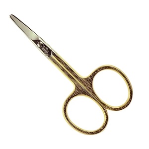 Ciseaux à cuticules Ryzer Studio en acier inoxydable, pointe acérée, manche rose avec étui en cuir, pour manucure à domicile et outil de beauté - Product Image 1