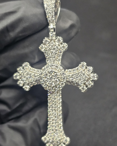 Pendentif Croix Bling Bling de Rappeur avec Moissanite en Argent Sterling 925, Charme de Luxe Religieux, Bijou Unisexe - Product Image 1